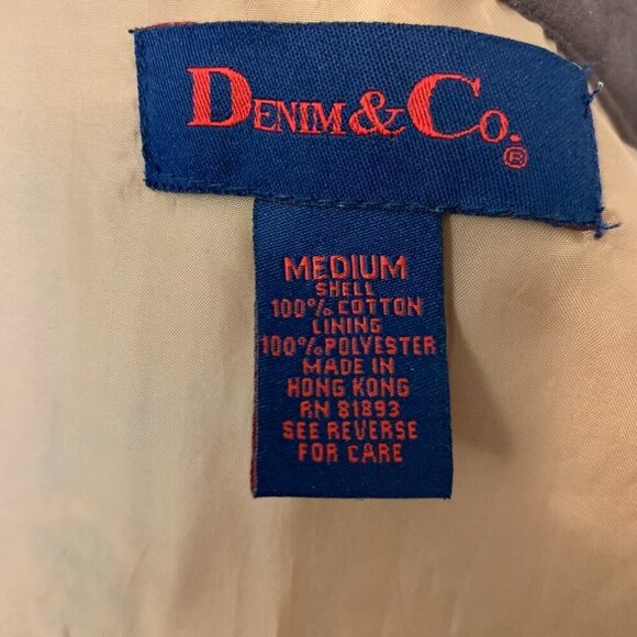 Womens cotton jacket SZ M embroidered Denim + Co - Picture 7 of 7